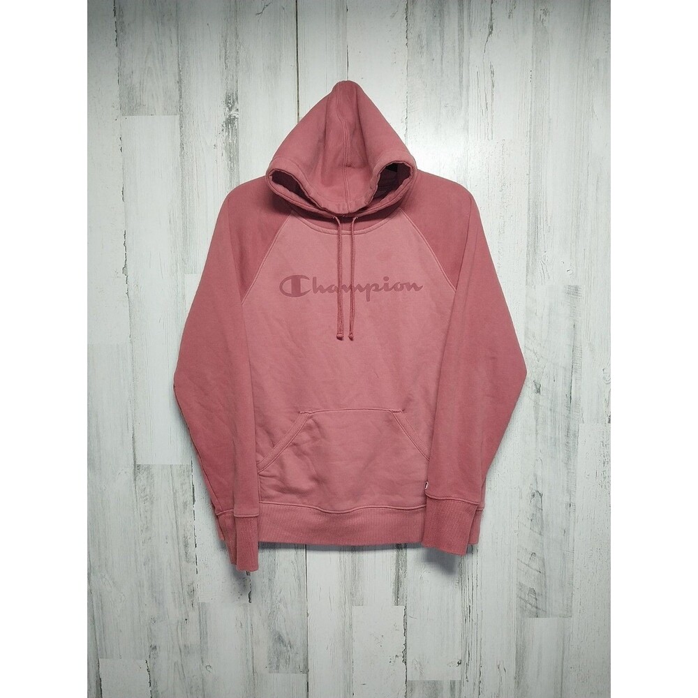 Champion Women's  Sweatshirt Hoodie Fleece Sandalwood Size Medium With Pocket